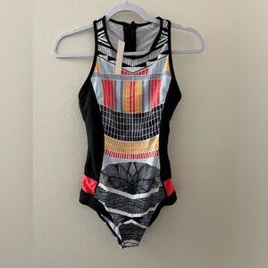 Aonihua One Piece Zip Back Swimsuit New With Tags Size Large